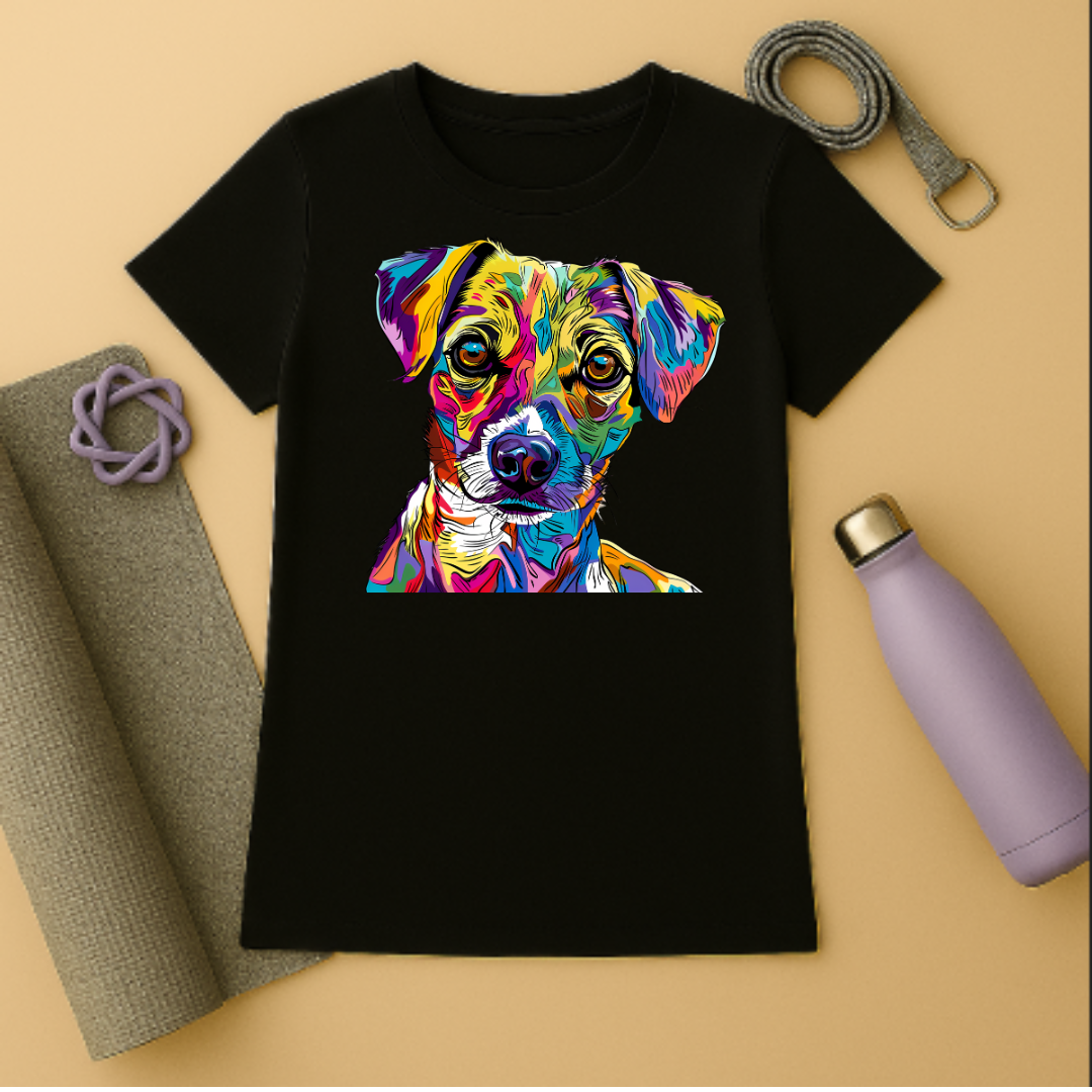 Dog lovers- dog colorful portrait- Men's Tshirt