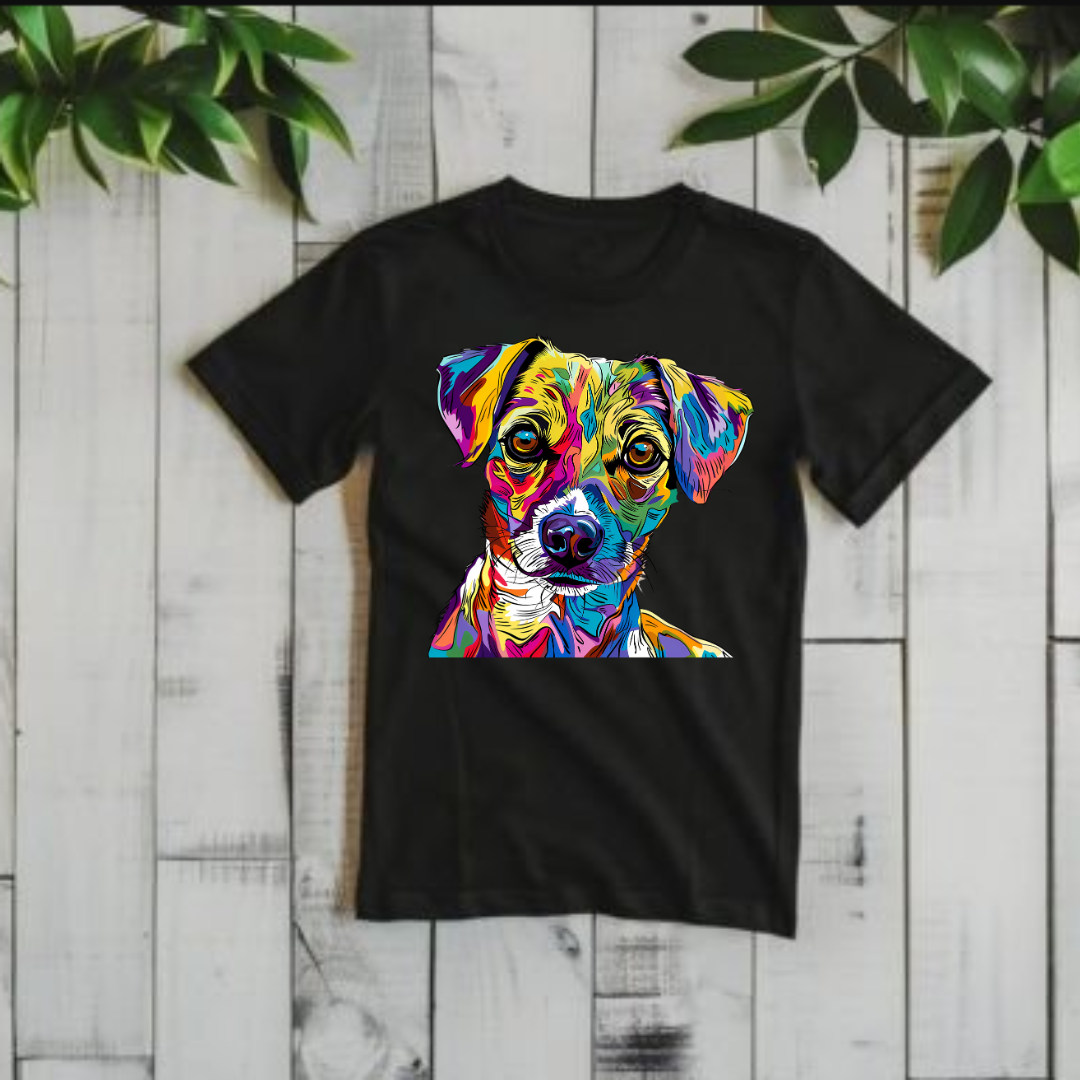 Dog lovers- dog colorful portrait- Men's Tshirt