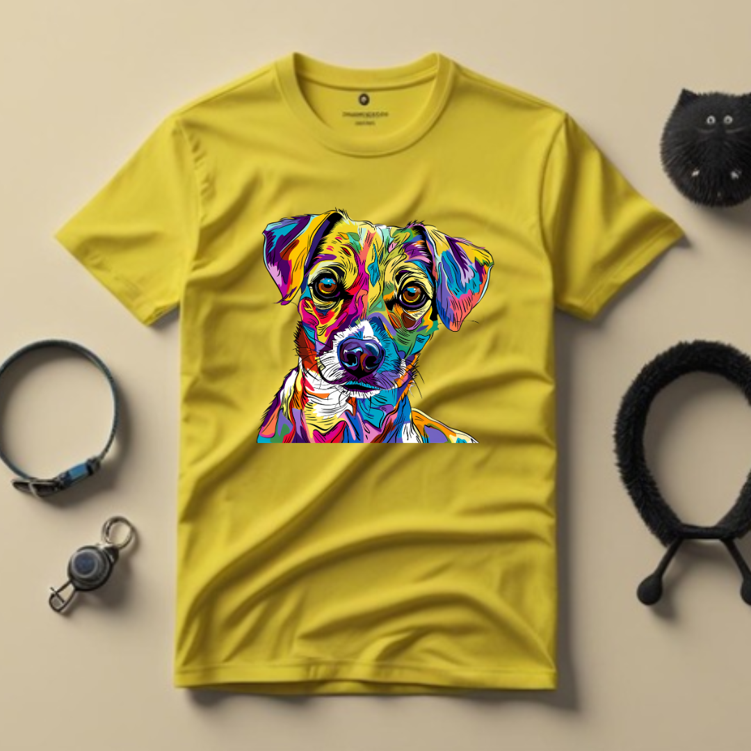 Dog lovers- dog colorful portrait- Men's Tshirt