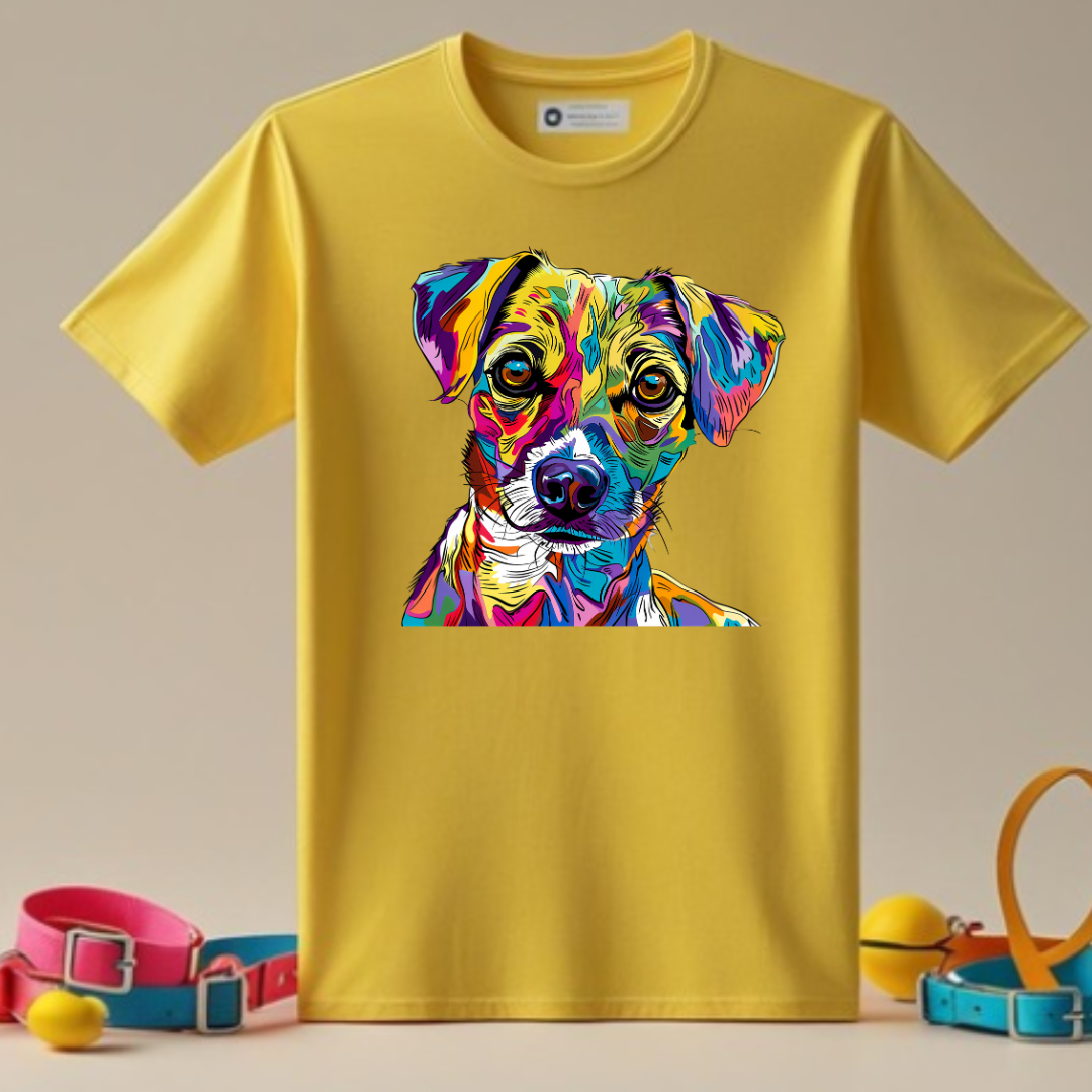 Dog lovers- dog colorful portrait- Men's Tshirt