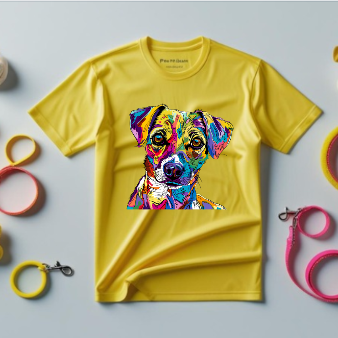 Dog lovers- dog colorful portrait- Men's Tshirt