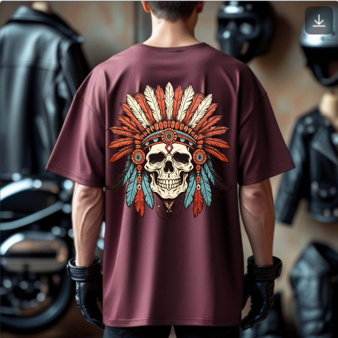 Tribal Reign – Skull Headdress Back Print Unisex T-Shirt