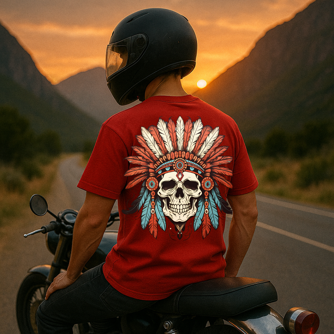 Tribal Reign – Skull Headdress Back Print Unisex T-Shirt