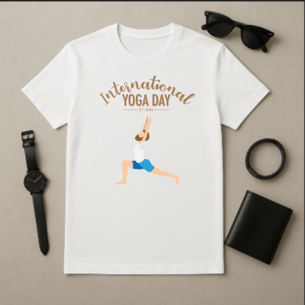 International Yoga day- yoga pose- Men's tshirt - Image 4