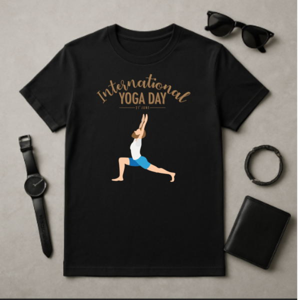 International Yoga day- yoga pose- Men's tshirt - Image 2