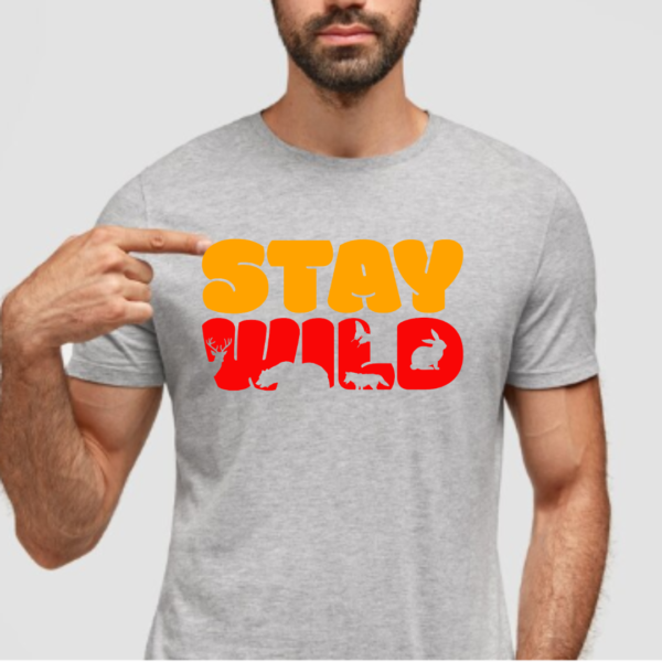Stay wild- inbuilt animal print- Men's tshirt - Image 5
