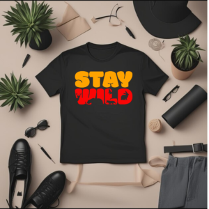 Stay wild- inbuilt animal print- Men's tshirt