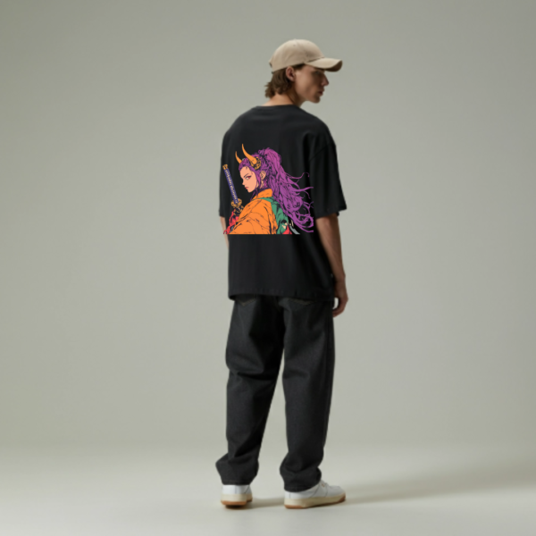 Anime inspired Back print- Premium oversized Unisex Tshirt - Image 8