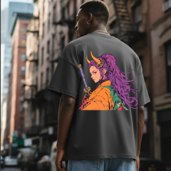 Anime inspired Back print- Premium oversized Unisex Tshirt - Image 11