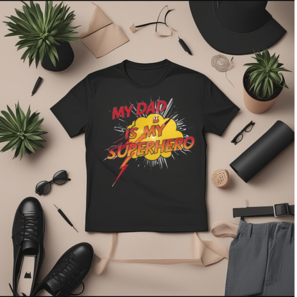 My dad is my super hero- Fathers day- Men's Thsirt - Image 2